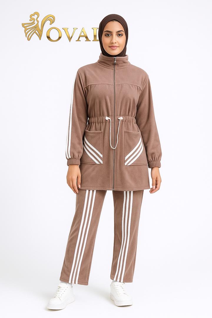 يجامة قماش سويد كلفة سحاب خصر زم